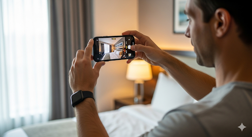 Luxury hotel room background